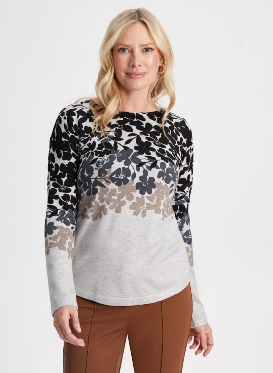 Floral Print Sweater
