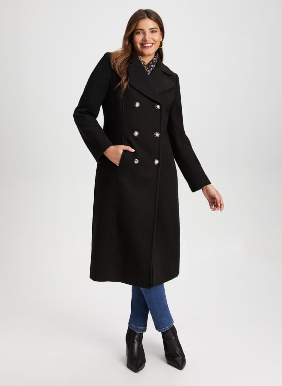 Stretch Wool Blend Coat