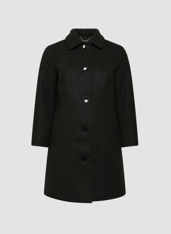 Stretch Wool Blend Coat