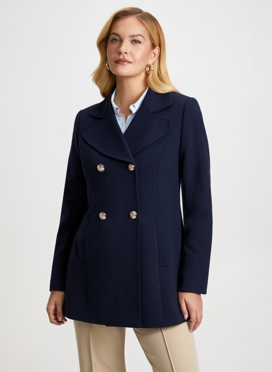 Double Row Button Front Coat