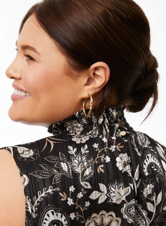 Sleeveless Paisley Motif Top