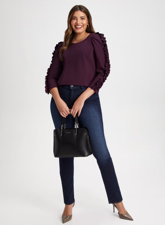 Voluminous Ruffle Sleeve Top