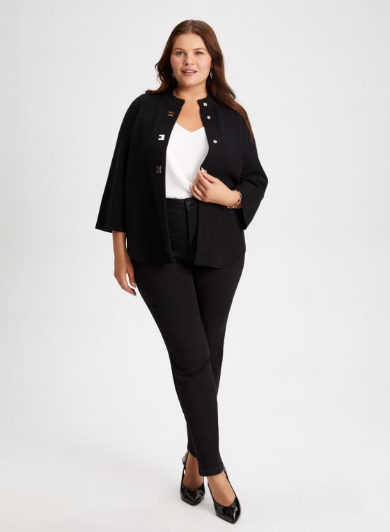 Mock Neck Button Front Cardigan