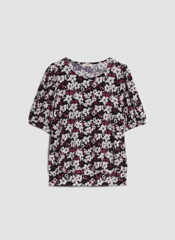 Floral Print Puff Sleeve Top