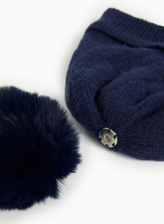 Cable Knit Fleece-Lined Hat