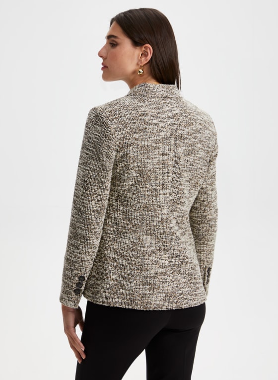 Contrast Trim Bouclé Blazer