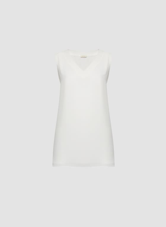 Sleeveless V-Neck Blouse