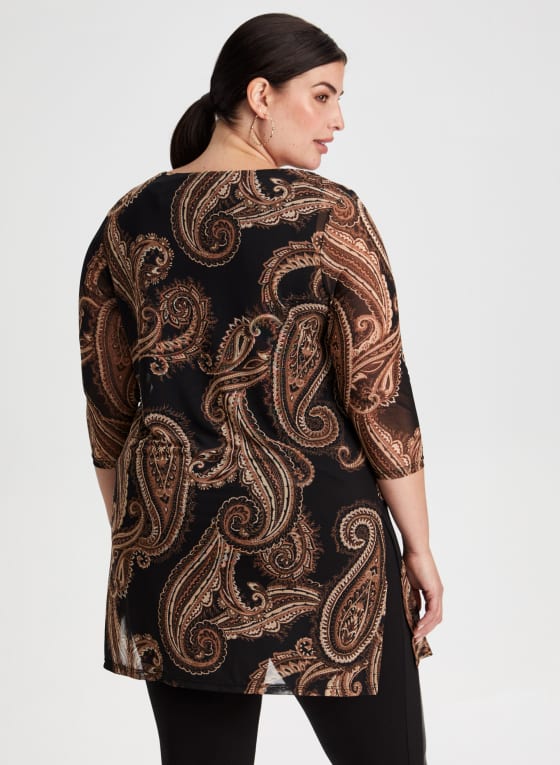 Split Front Paisley Top