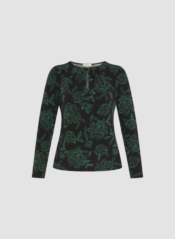 Contrast Floral Motif Top