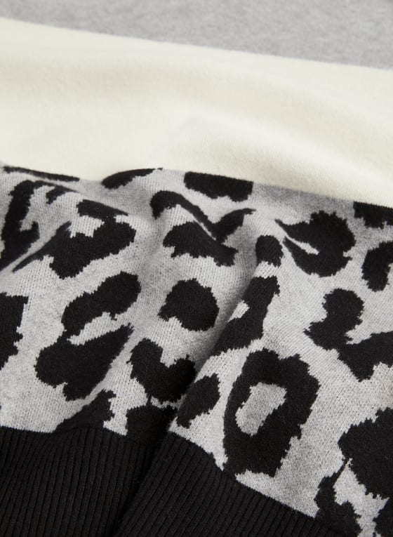 Colour Block Animal Print Sweater