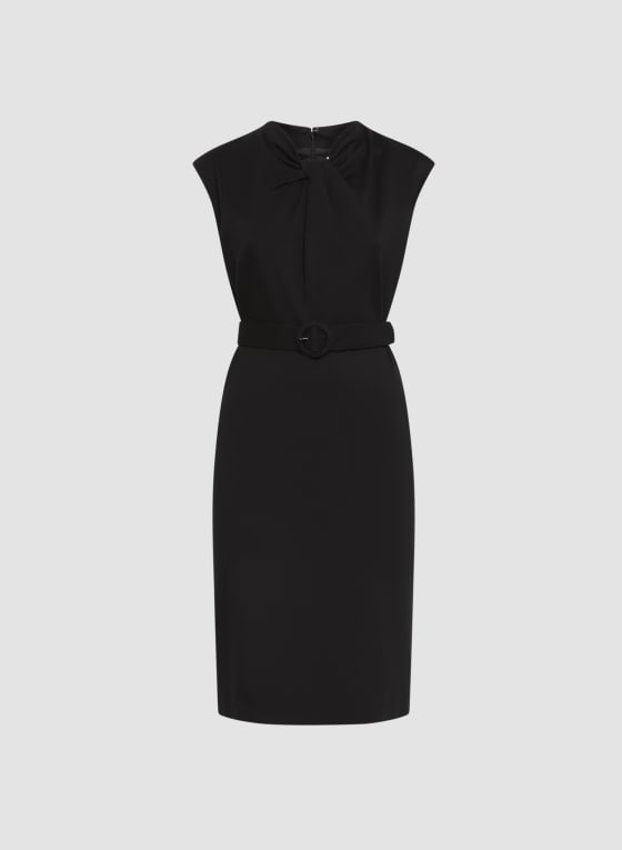 Twist Neck Detail Sheath Dress