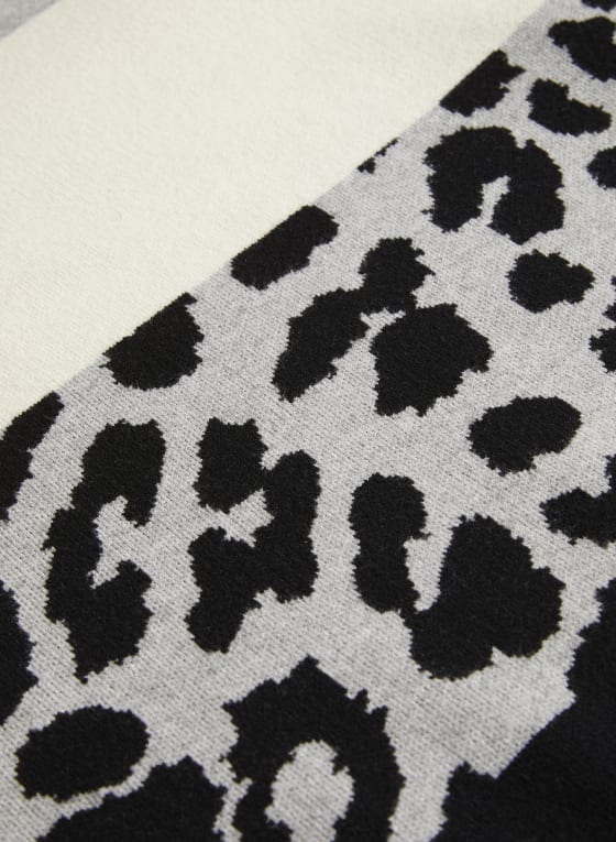 Colour Block Animal Print Sweater