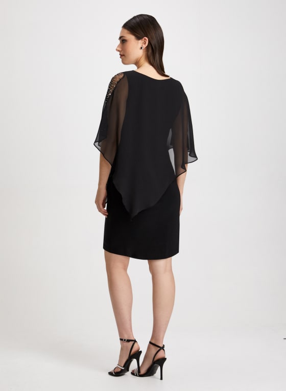 Beaded Detail Poncho Dress