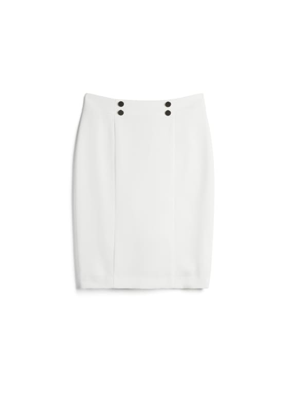 Button Detail Pencil Skirt