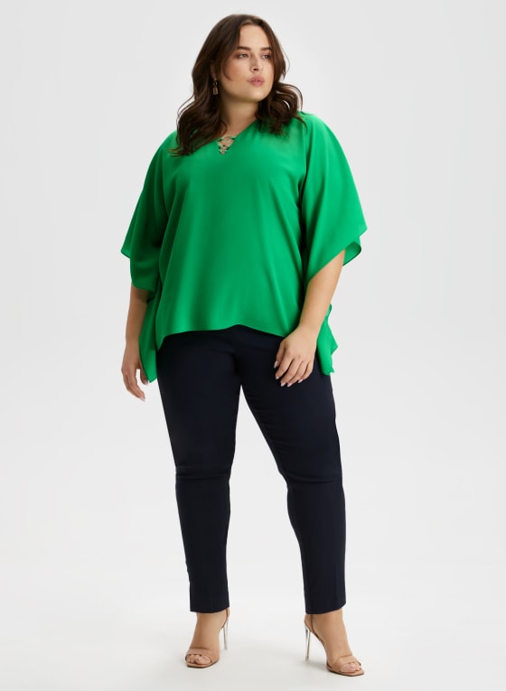 Cascading Sleeve Poncho Blouse