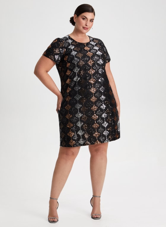 Diamond Motif Sequin Dress