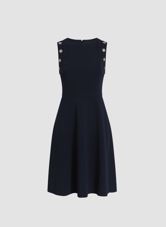 Button Detail Sleeveless Dress