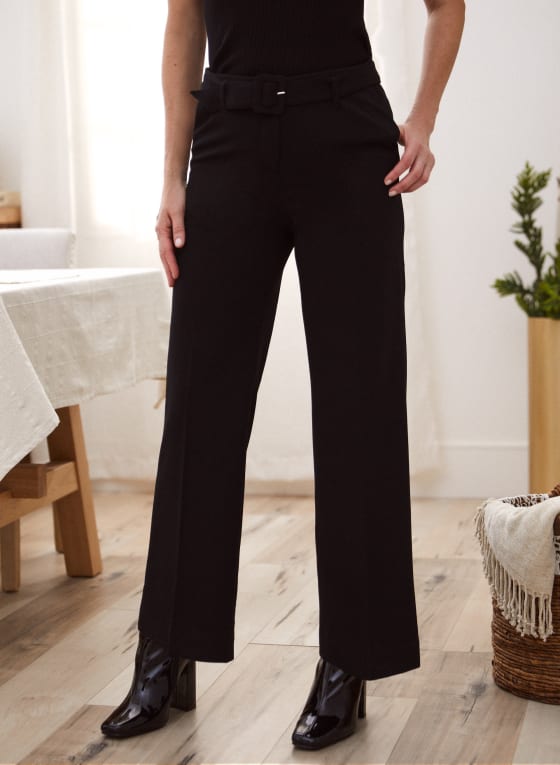 Belted Wide Leg Pants