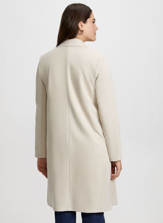 Faux Suede Redingote Jacket