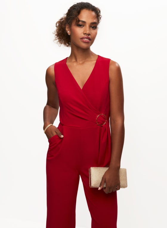 Crossover Wide Leg Jumpsuit