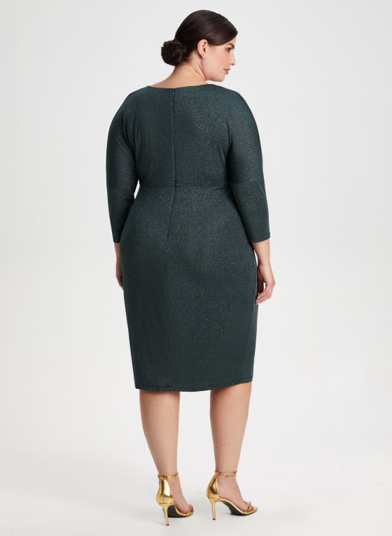 Twist Detail Glitter Dress