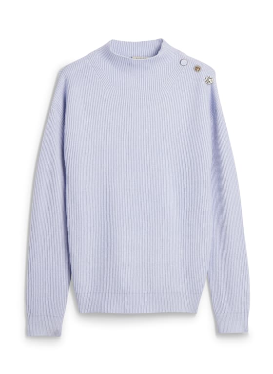 Button Detail Mock Neck Sweater