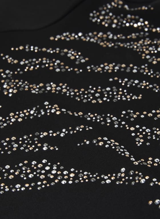 Embellished Zebra Motif Top