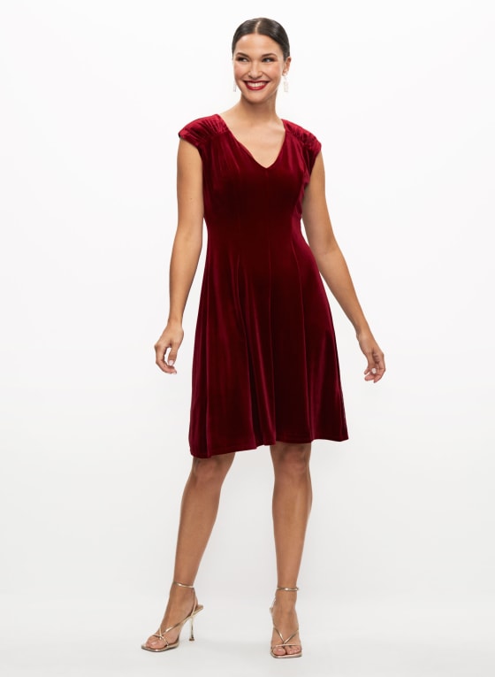 Velvet Cap Sleeve Dress