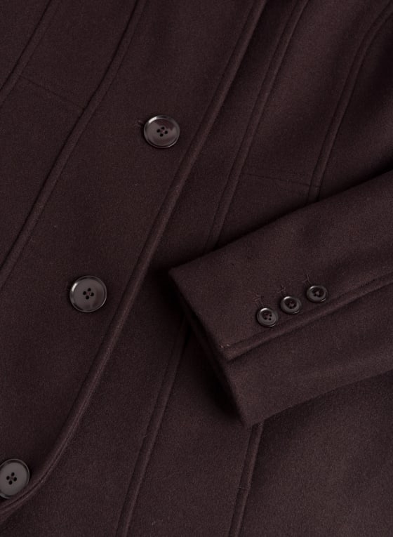 Stretch Wool Blend Coat