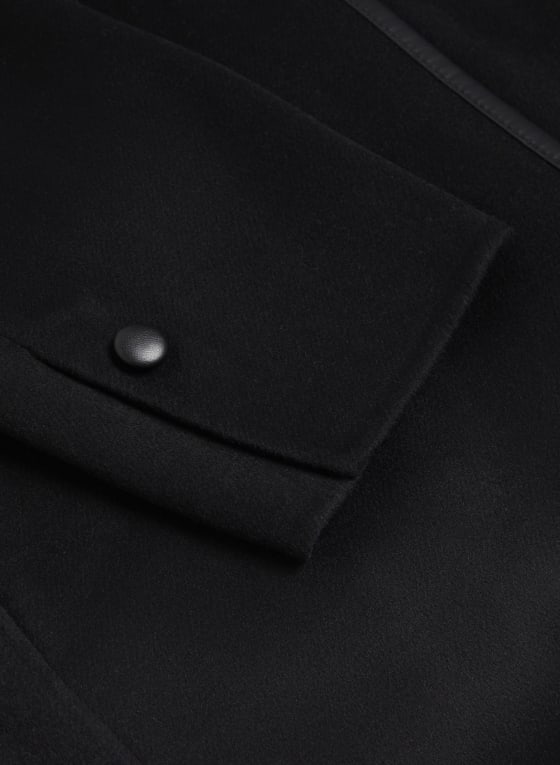 Wrap Style Wool Blend Coat