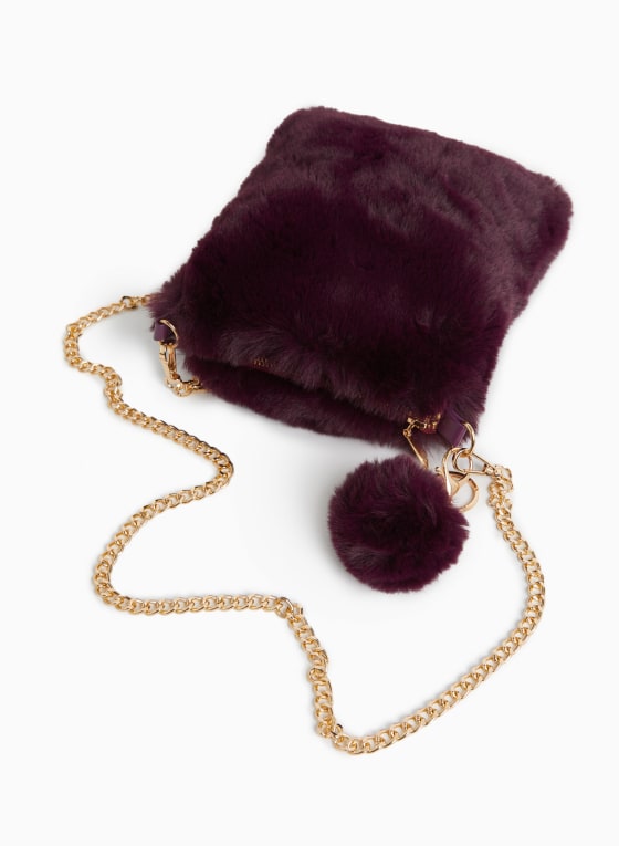 Faux Fur Pompom Bag