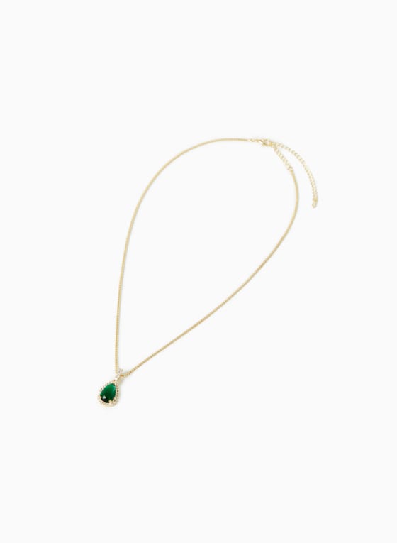 Teardrop Jewel Pendant Necklace