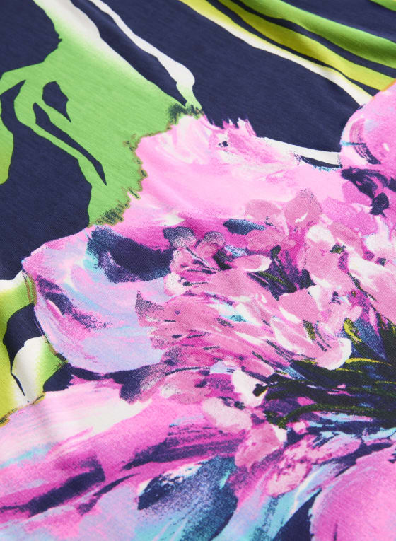 Tropical Print Sleeveless Dress