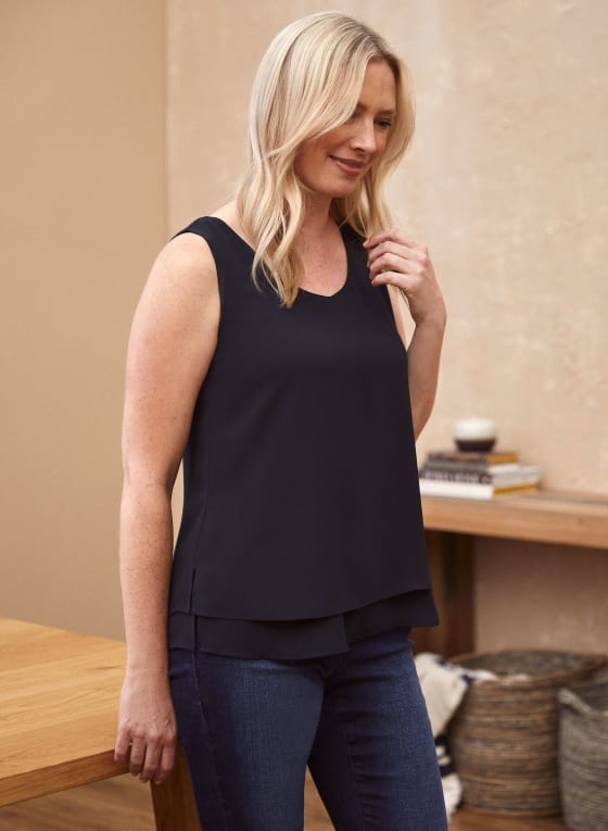 Sleeveless V-Neck Blouse