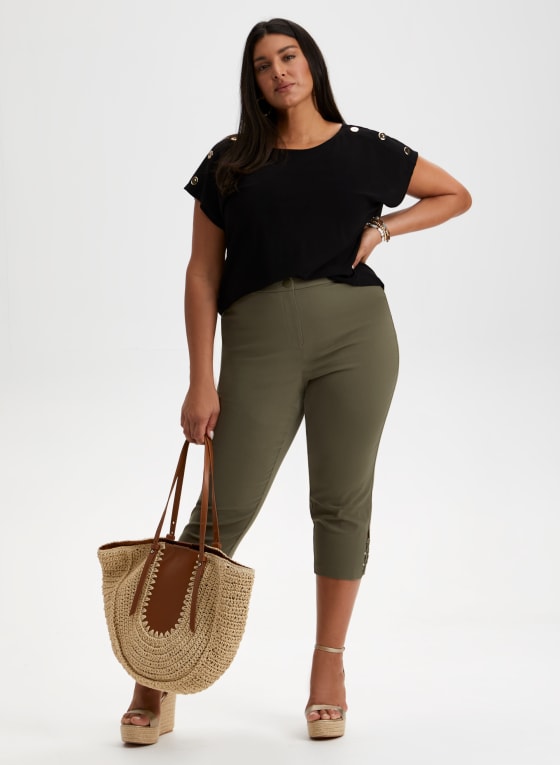 Button Detail Short Sleeve Top