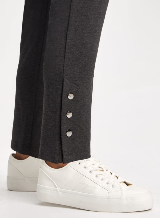 Button Detail Pull-On Pants