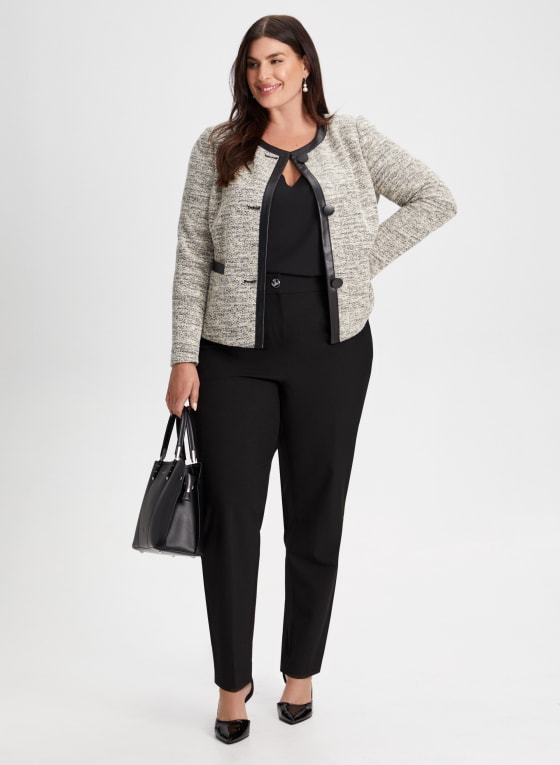 Contrast Trim Bouclé Jacket