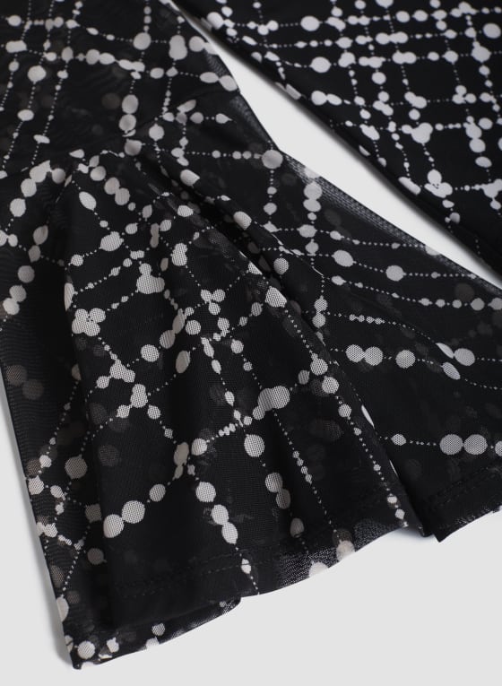 Geometric Print Flare Sleeve Top