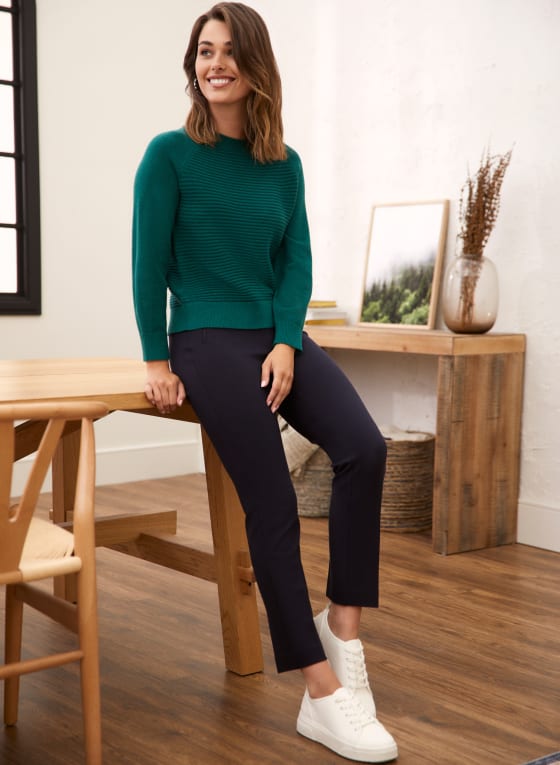 Mock Neck Ottoman Stitch Sweater