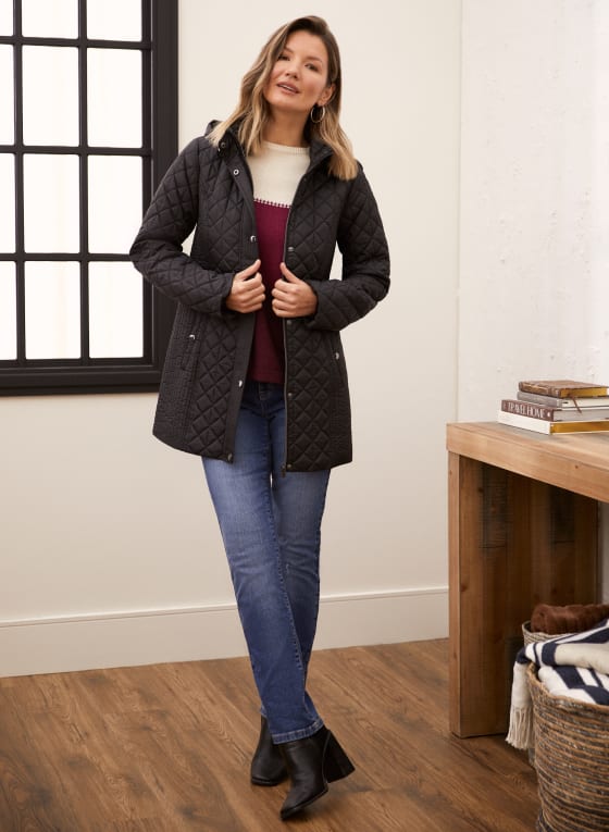 Diamond Quilted Vegan Down Coat