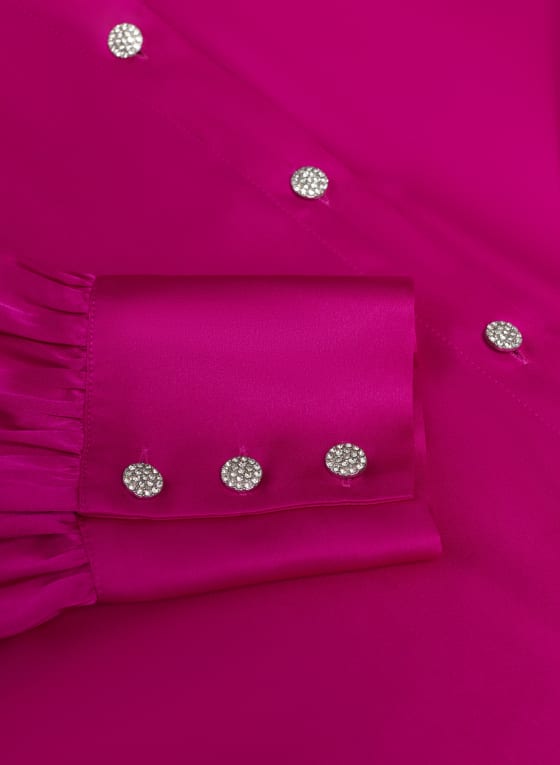 Satin Rhinestone Detail Blouse