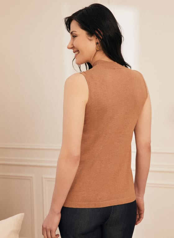 Mock Neck Sleeveless Sweater