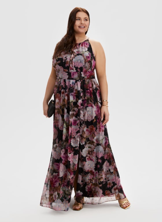 Floral Print Halter Neck Dress