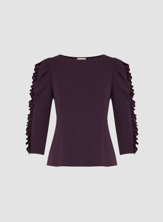 Voluminous Ruffle Sleeve Top