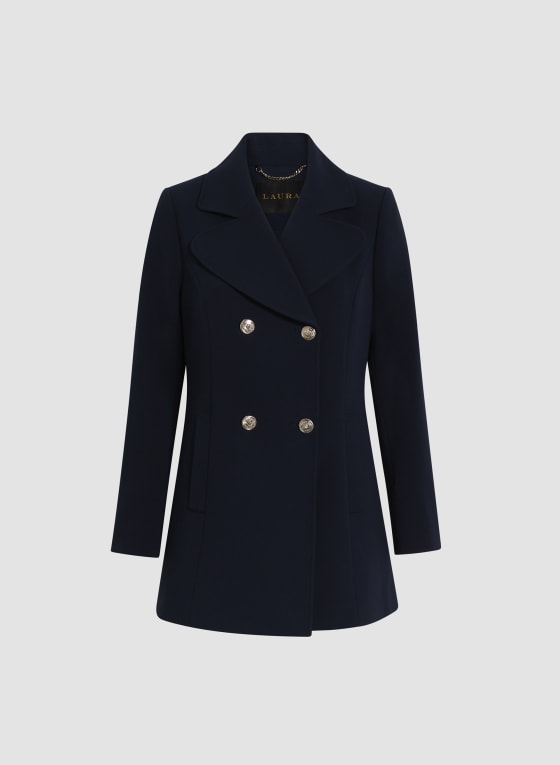 Double Row Button Front Coat