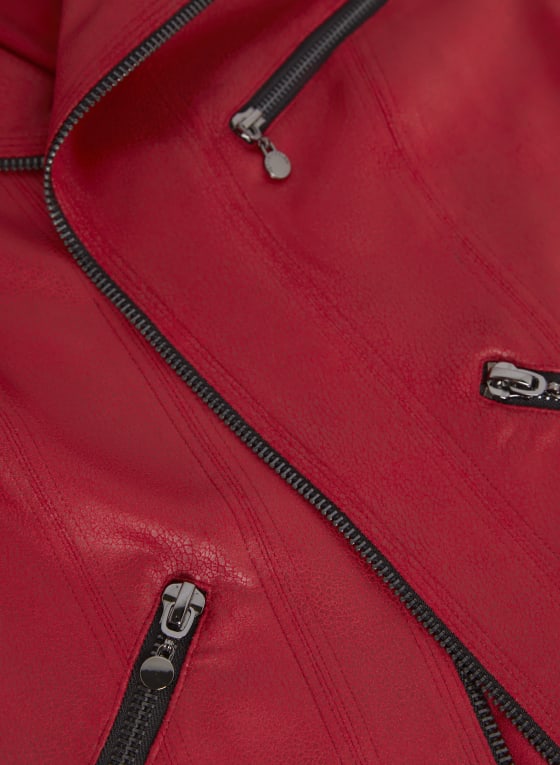 Zip Detail Faux Suede Jacket