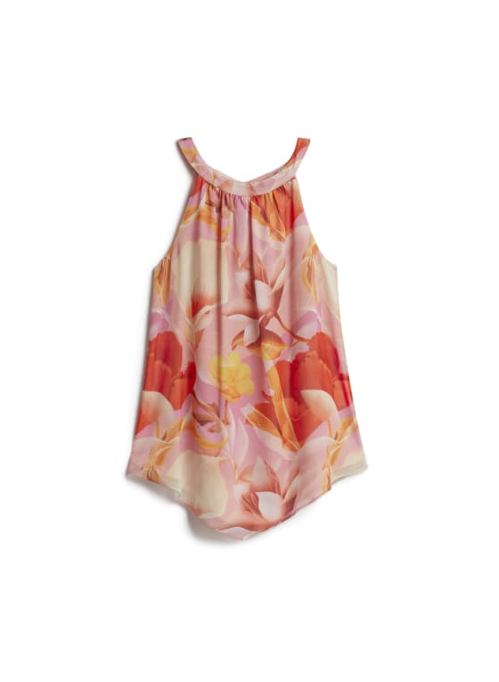 Floral Motif Halter Neck Top