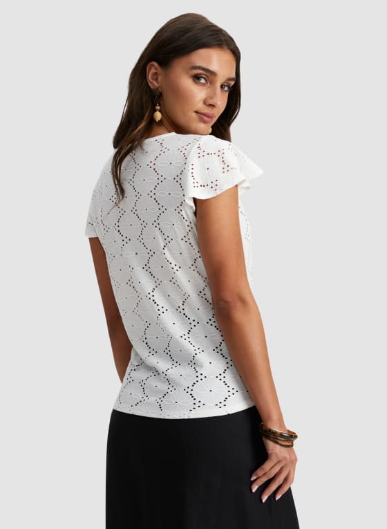 Short Sleeve Eyelet Top