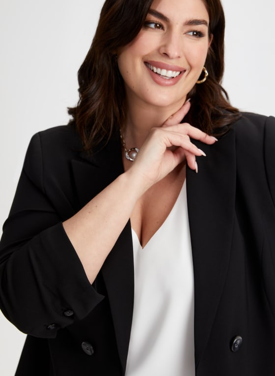 3/4 Sleeve Button Detail Blazer