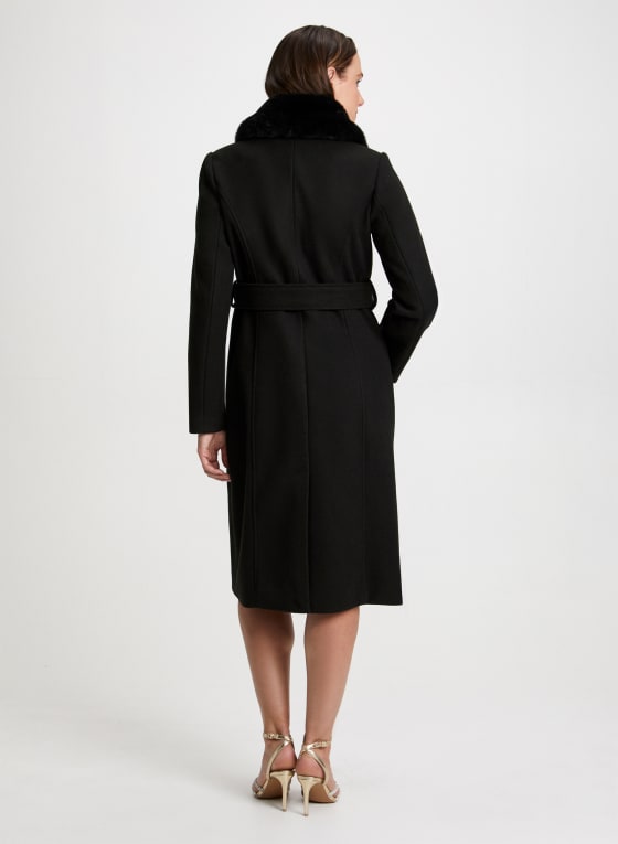 Stretch Wool Blend Trench Coat
